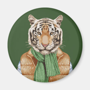 Down Vest Tiger Magnet