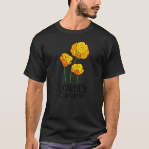 Downey California CA Poppy Blume Staat City Vinta T-Shirt