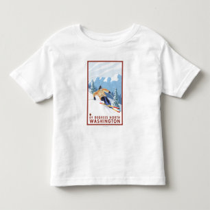 Downhhill Schnee-Skifahrer - 49 Grad Nord, WA Kleinkind T-shirt