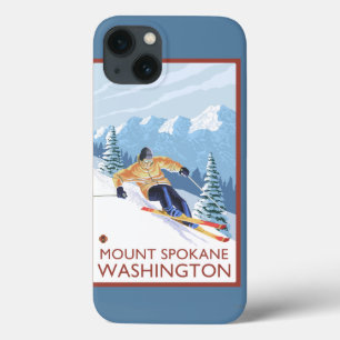 Downhhill Schnee-Skifahrer - Berg Spokane, Case-Mate iPhone Hülle