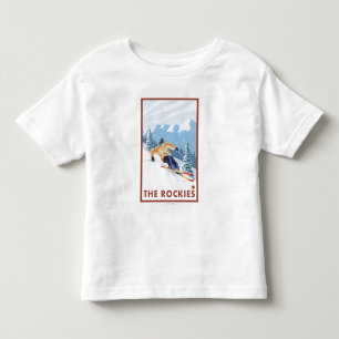 Downhhill Schnee-Skifahrer - die Rockies Kleinkind T-shirt