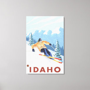 Downhhill Schnee-Skifahrer - Idaho Leinwanddruck