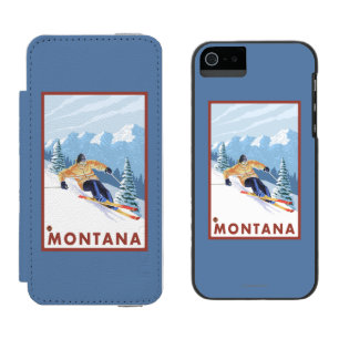 Downhhill Schnee-Skifahrer - Montana Incipio Watson™ iPhone 5 Geldbörsen Hülle