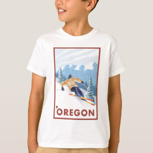 Downhhill Schnee-Skifahrer - Oregon T-Shirt