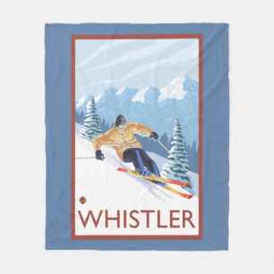 Downhhill Schnee-Skifahrer - Pfeifer, BC Kanada Fleecedecke