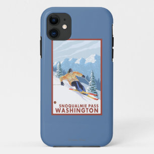 Downhhill Schnee-Skifahrer - Snoqualmie Durchlauf, Case-Mate iPhone Hülle