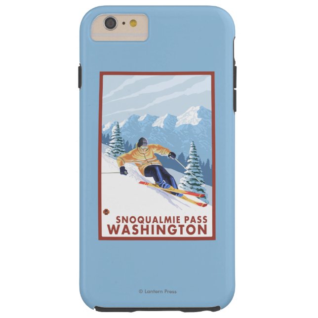 Downhhill Schnee-Skifahrer - Snoqualmie Durchlauf, Case-Mate iPhone Hülle (Rückseite)