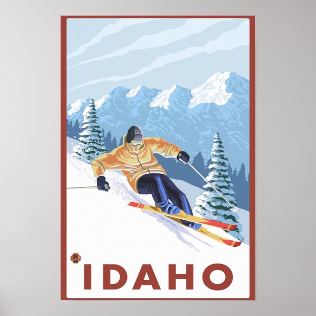 Downhhill Snow Skier - Idaho Poster (Vorne)