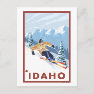 Downhhill Snow Skier - Idaho Postkarte