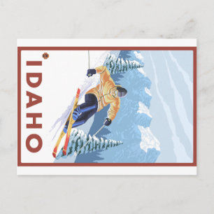 Downhhill Snow Skier - Idaho Postkarte