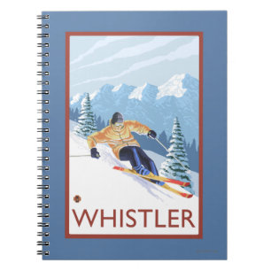 Downhhill Snow Skier - Whistler, BC Kanada Notizblock