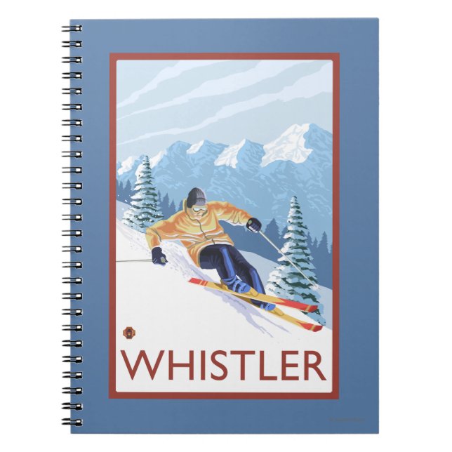 Downhhill Snow Skier - Whistler, BC Kanada Notizblock (Vorderseite)