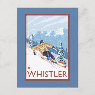 Downhhill Snow Skier - Whistler, BC Kanada Postkarte