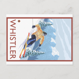 Downhhill Snow Skier - Whistler, BC Kanada Postkarte