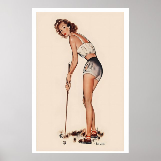 Downhill Follie Golf Sport Vintage Advertising Poster (Vorne)