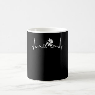Downhill Heartbeat Mountain Biker Funny Geschenk Kaffeetasse