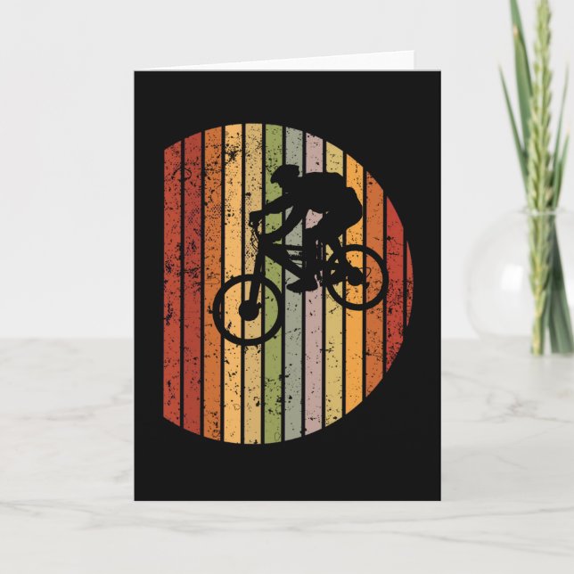 Downhill Mountain Biker MTB Sunset Geschenk Karte (Vorderseite)