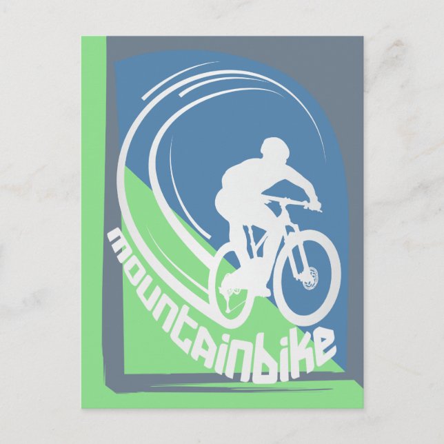 Downhill Mountainbike MTB Mountainbike Postkarte (Vorderseite)