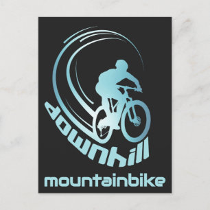 Downhill Mountainbike MTB Mountainbike Postkarte