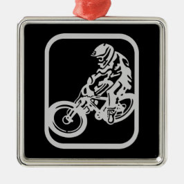 Downhill MTB Silbernes Ornament