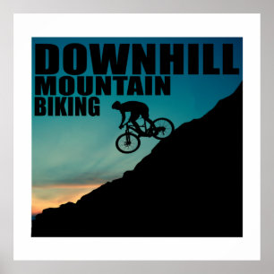 downhill off road mountain biking poster