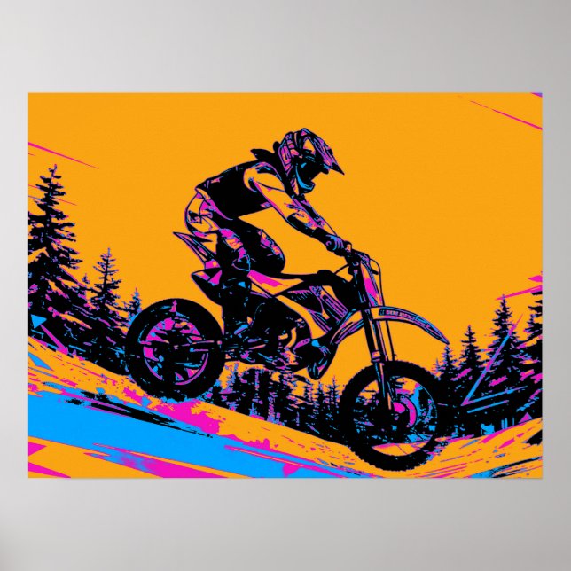 Downhill Racer - Motocross Fahrer Poster (Vorne)