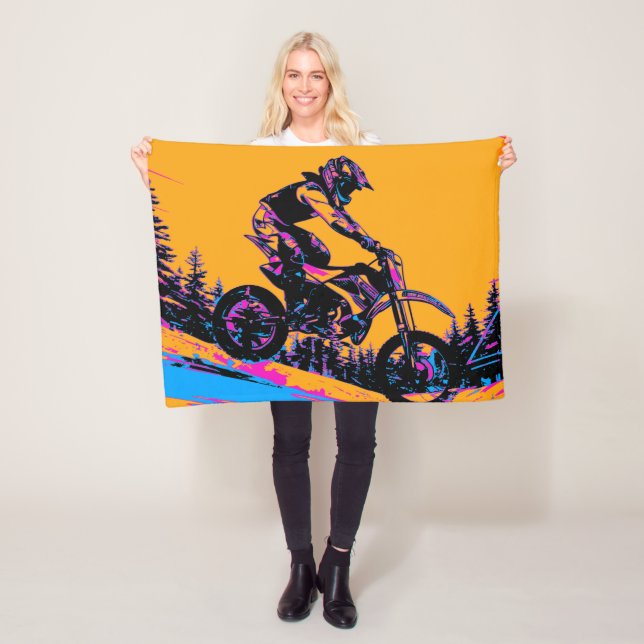 Downhill-Rennfahrer - Motocross-Fahrer Fleecedecke (Beispiel)