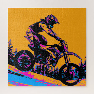 Downhill-Rennfahrer - Motocross-Fahrer Puzzle