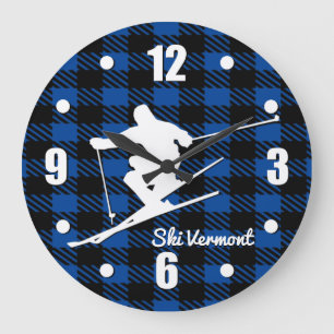 Downhill Ski Personalize Large Clock Große Wanduhr