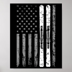 Downhill Ski Team 4. Juli USA Amerikanische Flagge Poster