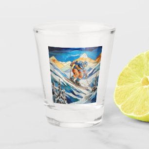 Downhill Skier Shot Glass Schnapsglas