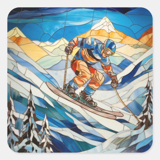 Downhill Skier Stickers (Vorderseite)