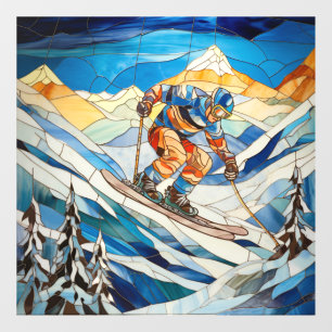 Downhill Skier Window Cloning Fensteraufkleber