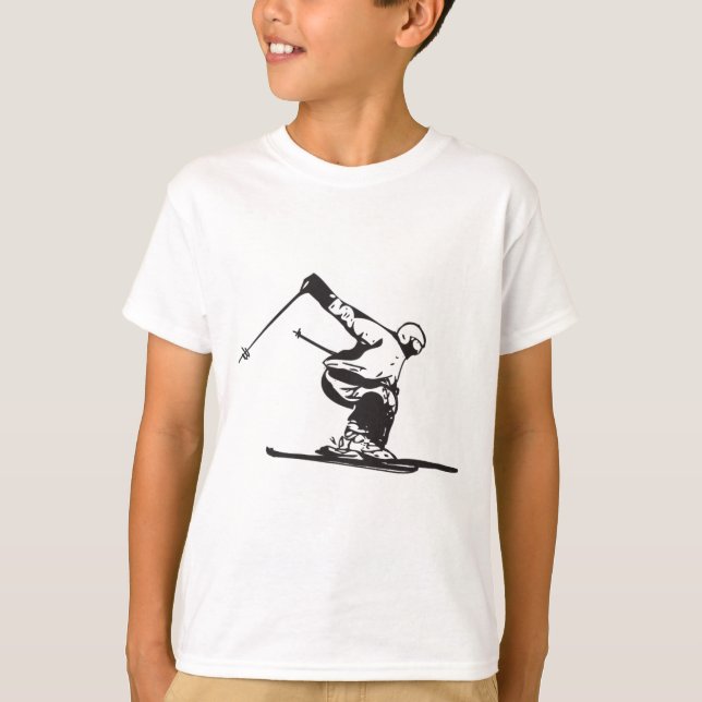 Downhill Skiing Skier  T-Shirt (Vorderseite)