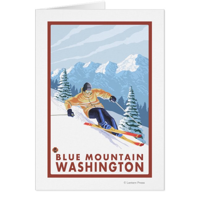 Downhill Snow Skier - Blauer Berg, (Vorne)
