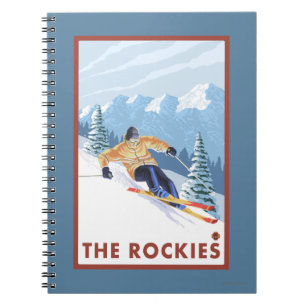 Downhill Snow Skier - Die Rockies Notizblock