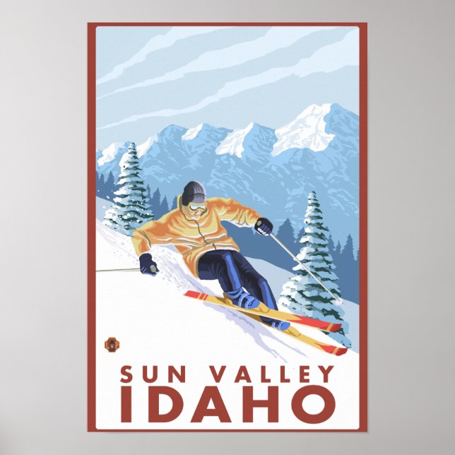 Downhill Snow Skier - Sun Valley, Idaho Poster (Vorne)