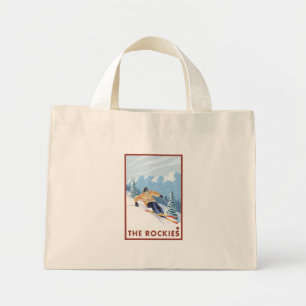 Downhill Snow Skier - The Rockies Mini Stoffbeutel
