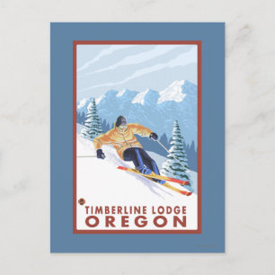 Downhill Snow Skier - Timberline Lodge, Oregon Postkarte