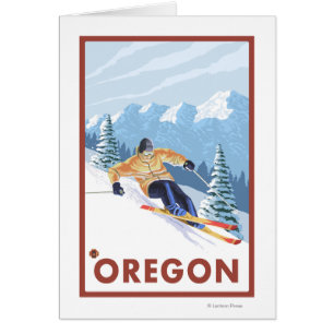 Downhill Snow Skier- Vintage Travel Poster 2