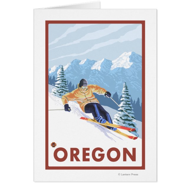 Downhill Snow Skier- Vintage Travel Poster 2 (Vorne)