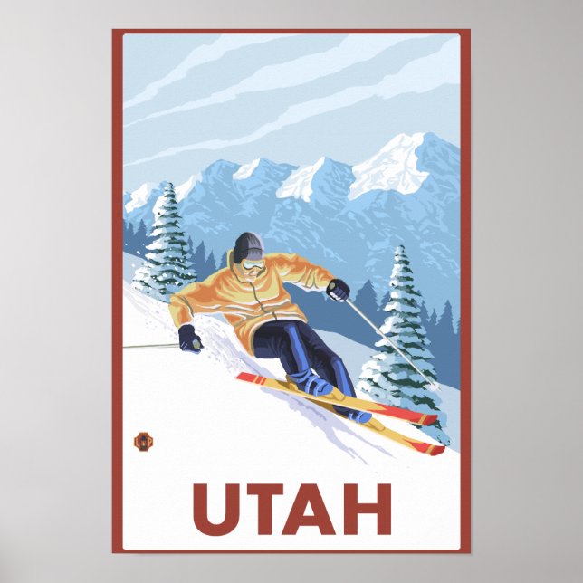 Downhill Snow SkierUtah Poster (Vorne)