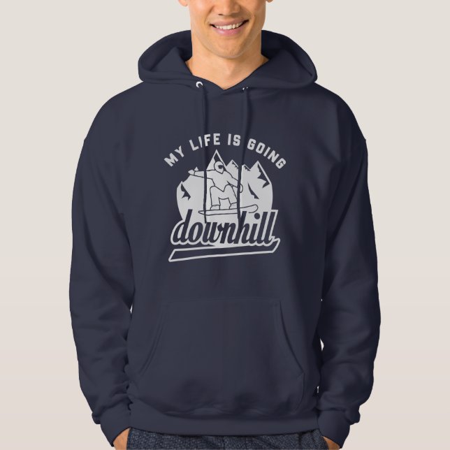 Downhill Snowboarding Hoodie (Vorderseite)
