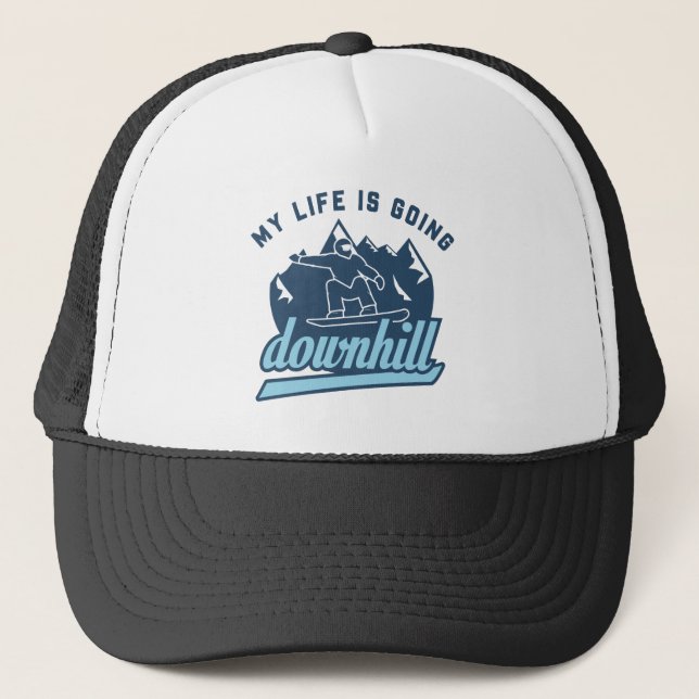 Downhill Snowboarding Truckerkappe (Vorderseite)