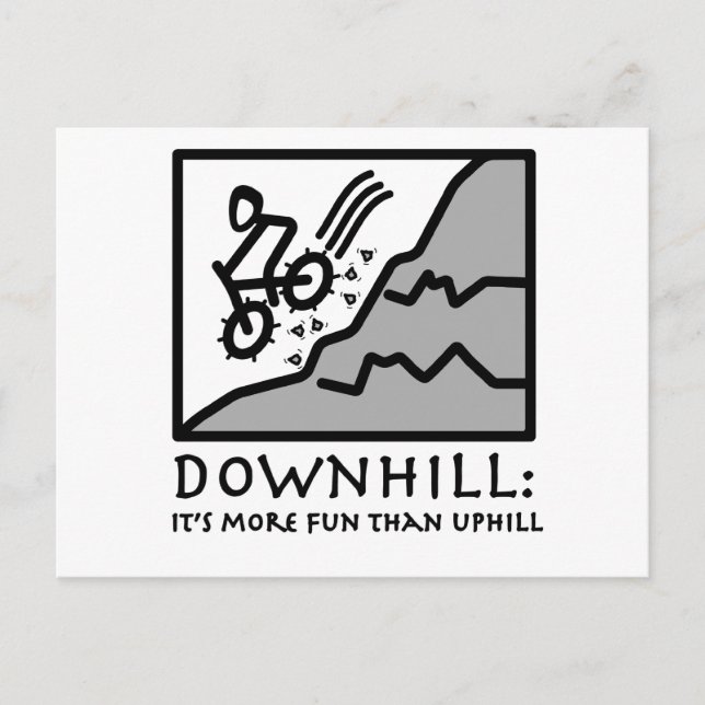 Downhill Thrill Mountain Biking Postkarte (Vorderseite)