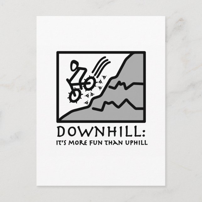 Downhill Thrill Mountain Biking Postkarte (Vorderseite)