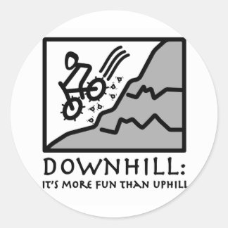 Downhill Thrill Mountain Biking Runder Aufkleber