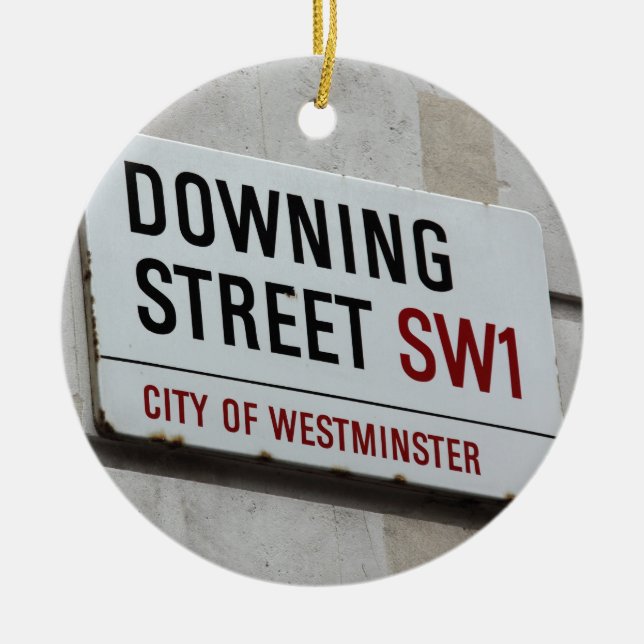 Downing Street Sign Keramik Ornament (Vorne)