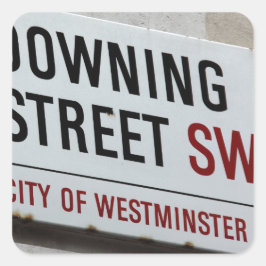 Downing Street Sign Quadratischer Aufkleber