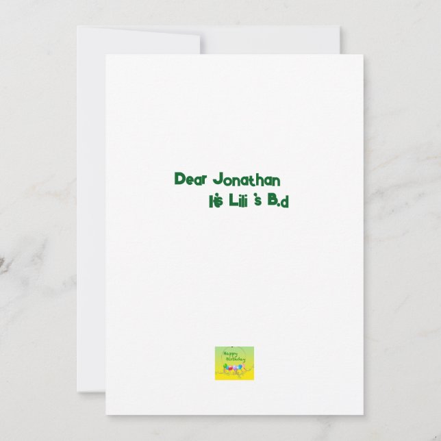 Download der Birthday-EinladungCard-Affe Einladung (Rückseite)